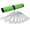 GRIP 9 pc Super Thin Open End Wrench Set Metric - 1/8" Thickness - Sizes 8 x 9mm, 10 x 11mm, 12 x 13mm, 14 x 15mm, 16x 17mm, 18 x 19mm, 20 x 21mm, 24 x 27mm, 30 x 32mm - Roll Up Storage Pouch view 1
