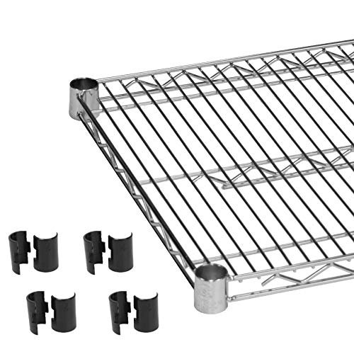 Thunder Group Chrome plated wire shelves 14" x 48" with 4 set plastic chip, comes in 2 shelves