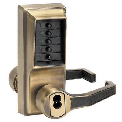 Simplex LL1021B-05-41 Pushbutton Lock, Antique Brass Finish