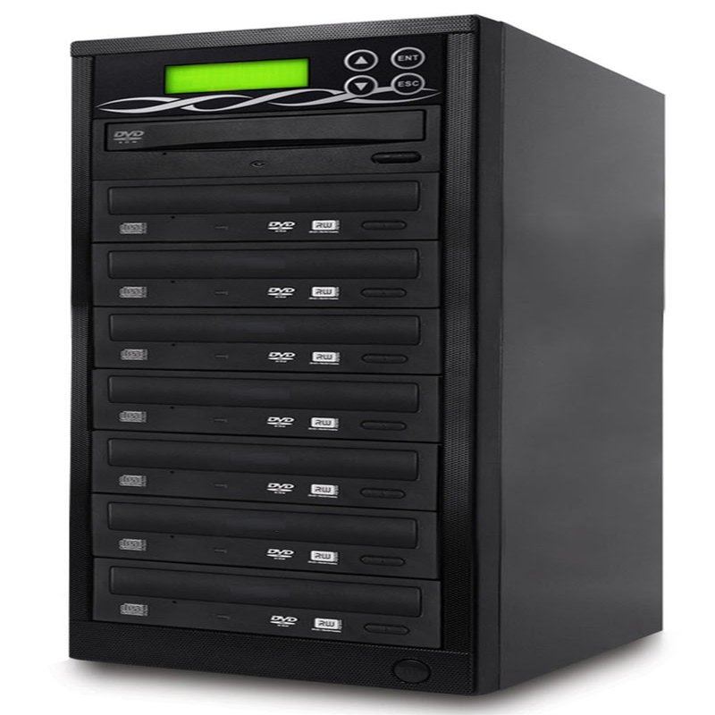 BestDuplicator Target DVD CD Duplicator with DVDRW Burners Athena Duplication Controller, Standalone Copier Tower Replication Recorder Black (7 Target, Black)