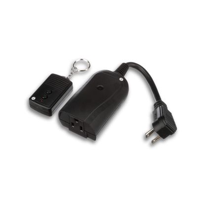 Southwire Woods Weatherproof Outdoor Electrical Outlet Switch - Wireless Remote Controller - Water-Resistant Power Outlet Converter - Long-Range Convenient Remote Switch - Black