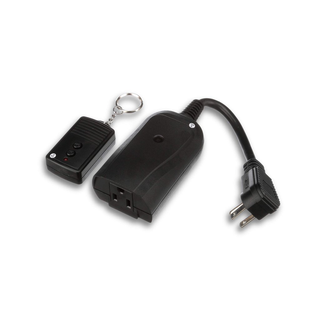 Southwire Woods Weatherproof Outdoor Electrical Outlet Switch - Wireless Remote Controller - Water-Resistant Power Outlet Converter - Long-Range Convenient Remote Switch - Black