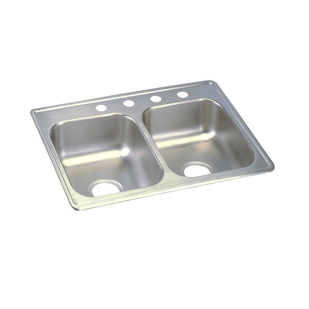 Elkay Dayton D225194 Equal Double Bowl Drop-in Sink, 25 x 19 x 6.5, Stainless Steel