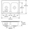 Elkay Dayton D225194 Equal Double Bowl Drop-in Sink, 25 x 19 x 6.5, Stainless Steel view 3