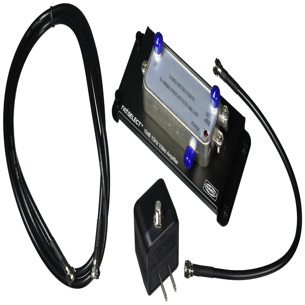 Hubbell Wiring Systems NSOVAMP netSELECT Structured Wiring Powder Coated Fixed Video Amplifier Module, 10 dB, 120V, 6.47" Width x 2.95" Height, Black