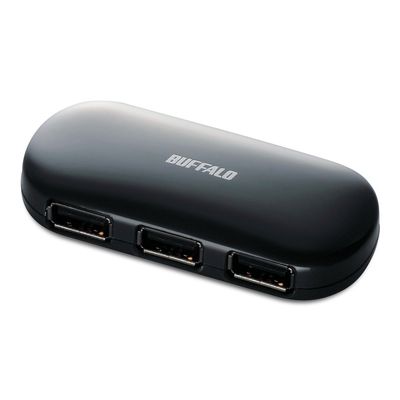 iBUFFALO USB2.0 0hub Self & Bus Power 4 Port bsh4 a01xx , blk