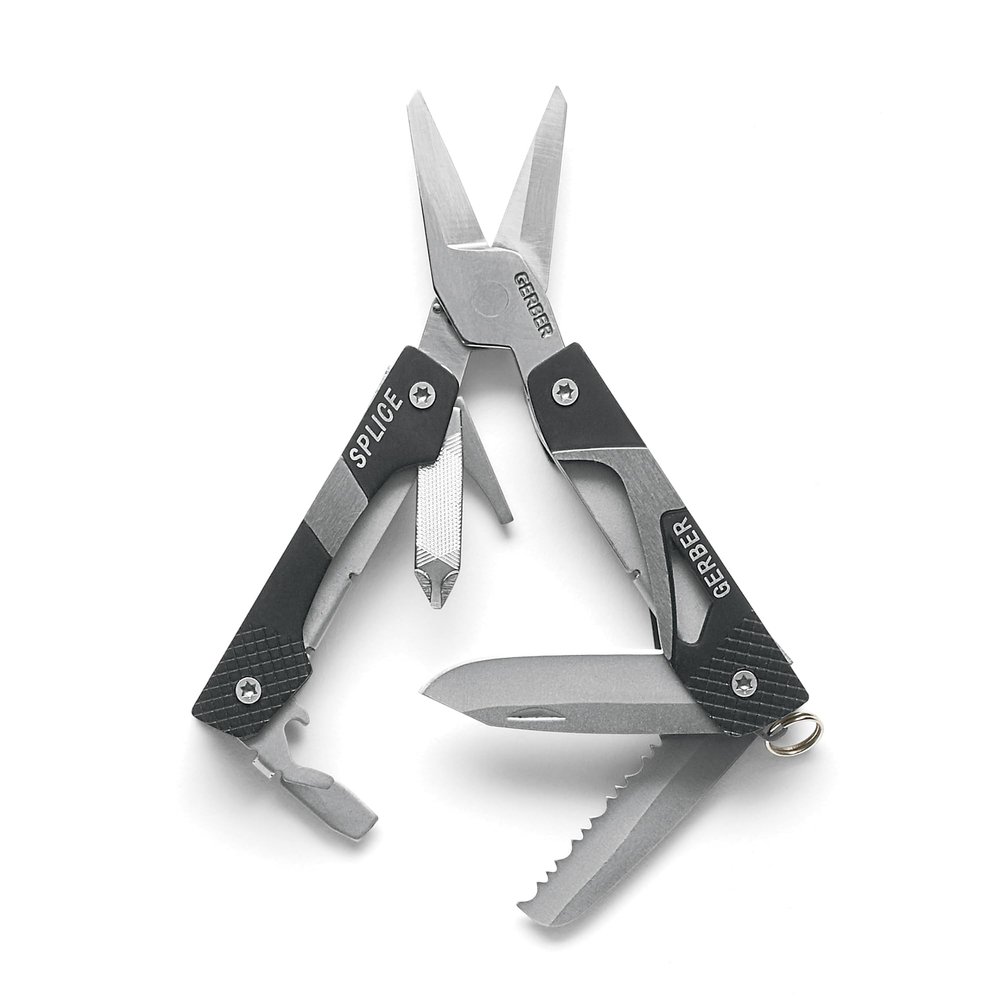 Gerber Splice EDC Multitool Pocket Knife with Scissors, Bottle Opener,Black