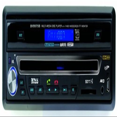Boss Audio BV9975B Bluetooth Enabled In-Dash DVD/MP3/CD AM/FM Receiver With 7" Motorized Flip Out Widescreen Touchscreen Monitor