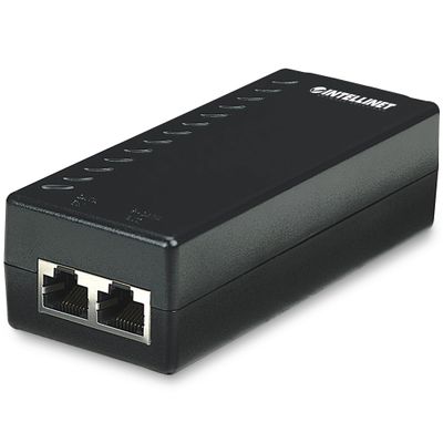 Intellinet PoE Injector - Converts Non-PoE to PoE Connections - Use CAT5 Ethernet Cable with RJ45 to Provide Both Power and Data  Supplies 15.4W up to 100 M (328 ft) Black 524179