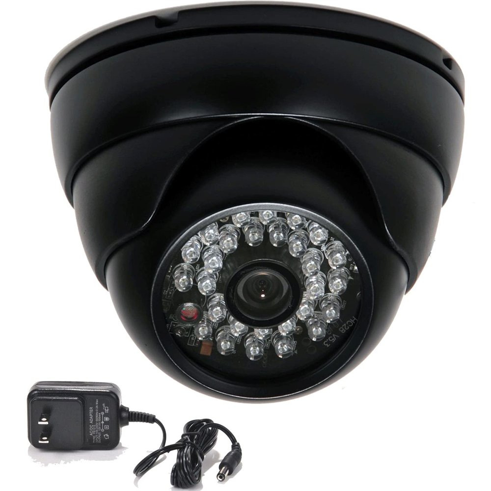 VideoSecu 700TVL Day Night Outdoor Security Camera Vandal Proof Built-in 1/3" Effio CCD Wide View Angle Lens 28 Infrared LEDs for CCTV DVR Home Surveillance with Power Supply 1PA