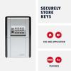 ABUS KeyGarage 787 Wall-Mount Key Lock Box, 4-Digit Combination Key Safe, Holds Up to 20 Keys or 14 Cards, Metal Key Storage Box, Black/Silver view 4