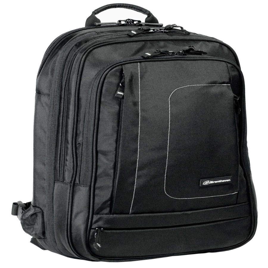 Brenthaven Metrolite Travel Backpack Fits up to15.6 Inch Chromebooks, Laptops, Tablets, Flight Carry On Business Bag - Black, Durable, Impact and Compression Resistant Rugged Protection Carryon