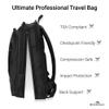 Brenthaven Metrolite Travel Backpack Fits up to15.6 Inch Chromebooks, Laptops, Tablets, Flight Carry On Business Bag - Black, Durable, Impact and Compression Resistant Rugged Protection Carryon view 2