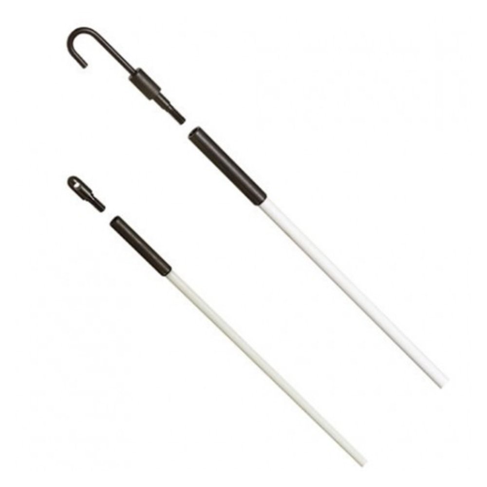 Ideal 31-611 White Fiberglass 3 Piece Tuff-Rod Regular Flex Fishing Pole 12' Kit, Case of 5