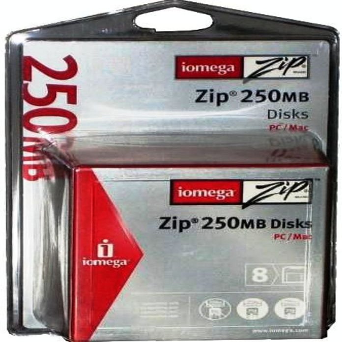 Iomega Zip Disk, PC/MAC Format, 250MB, 8/PK