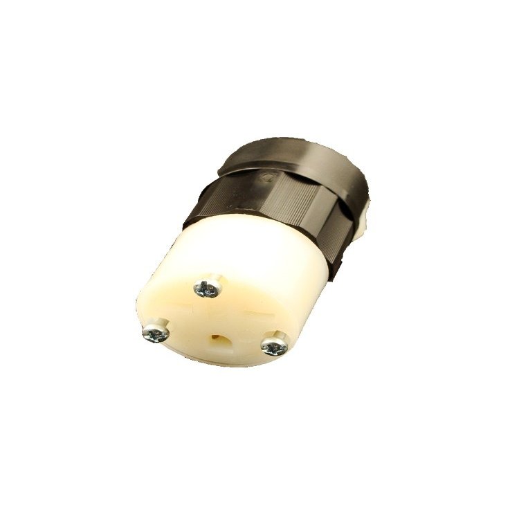 Leviton 15 Amp, 250 Volt, Connector, Straight Blade, Grounding, Industrial Grade, 5669-C, Black-White