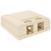 ICC 2-Port Surface Mount Box with Removable Icon, Ivory, Works with Wide and Slim Profile Keystone Jacks, Modular Outlet for Voice and Data, UL 94V-0, TAA Compliant, IC108SB2IV view 1