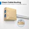 ICC 2-Port Surface Mount Box with Removable Icon, Ivory, Works with Wide and Slim Profile Keystone Jacks, Modular Outlet for Voice and Data, UL 94V-0, TAA Compliant, IC108SB2IV view 3