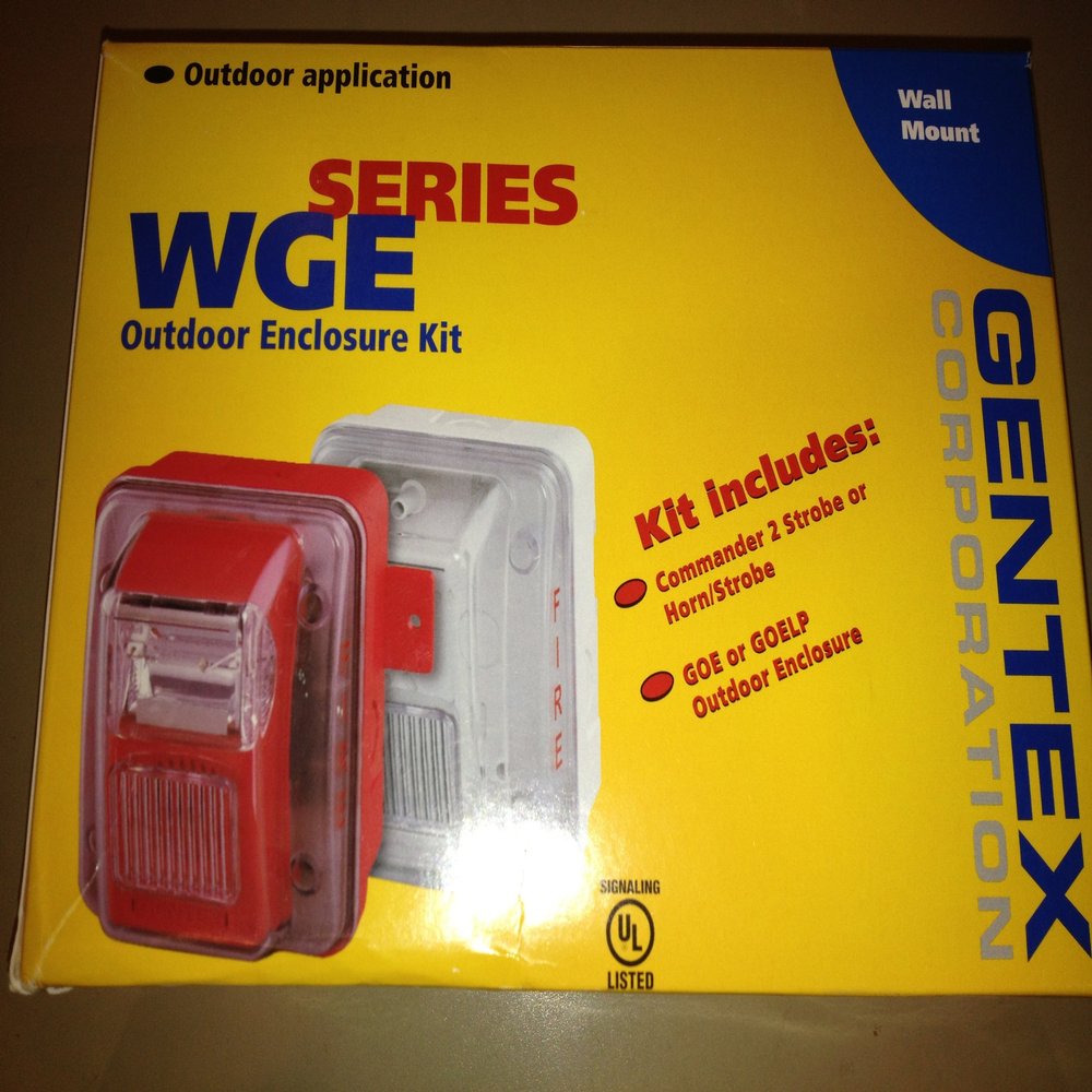 GENTEX WGEC24-75PWW Outdoor Horn/Strobe, Plain (NO Lettering), Shipped with GOE Enclosure, Fixed 75 Candela, Wall Mount