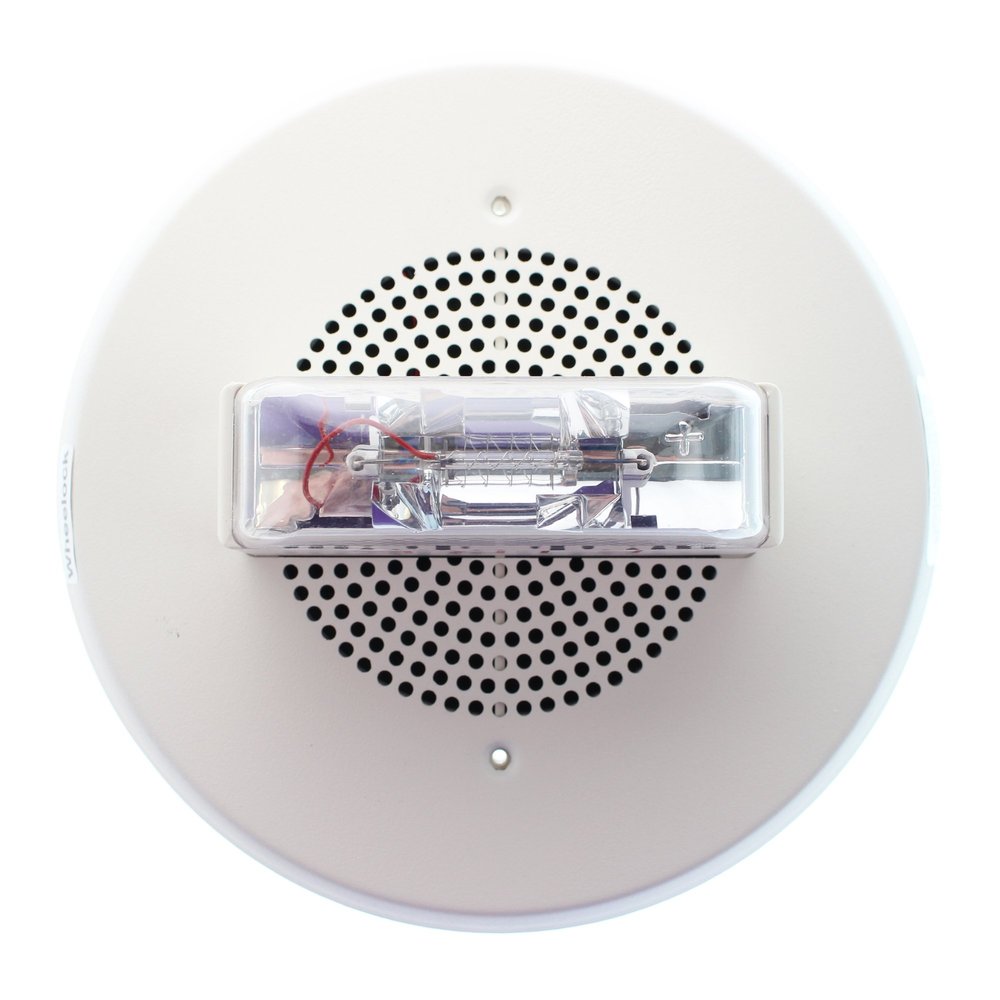 Wheelock - E90-24MCC-FW - Round, Ceiling Mount Speaker/Strobe, White, 15/30/75/95 cd, 25/70 vrms