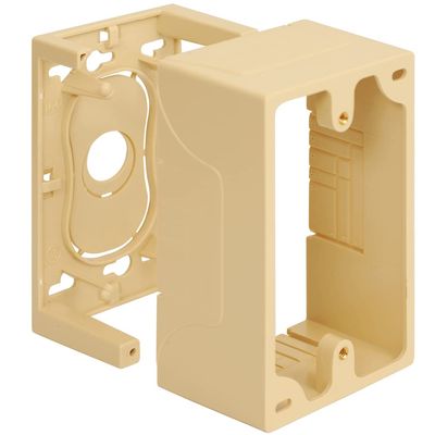 ICC 1-Gang Surface Mount Junction Box, Raceway Compatible, Ivory, 1-Pack
