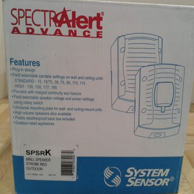 System Sensor (Honeywell) - SPSRK - Wall Speaker Strobe, Standard Candela, Red , Weatherproof