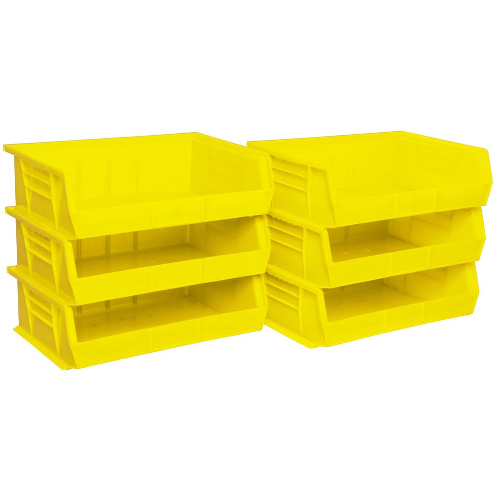Akro-Mils 30255 AkroBins Plastic Storage Bins, 11"x16"x5", Yellow, 6-Pack