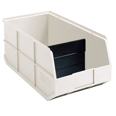 Akro-Mils 30348 1800 Series AkroBin Plastic Stacking Storage Bin, (20-1/2-Inch L x 8-1/4-Inch W x 7-Inch H), Beige, (6-Pack)