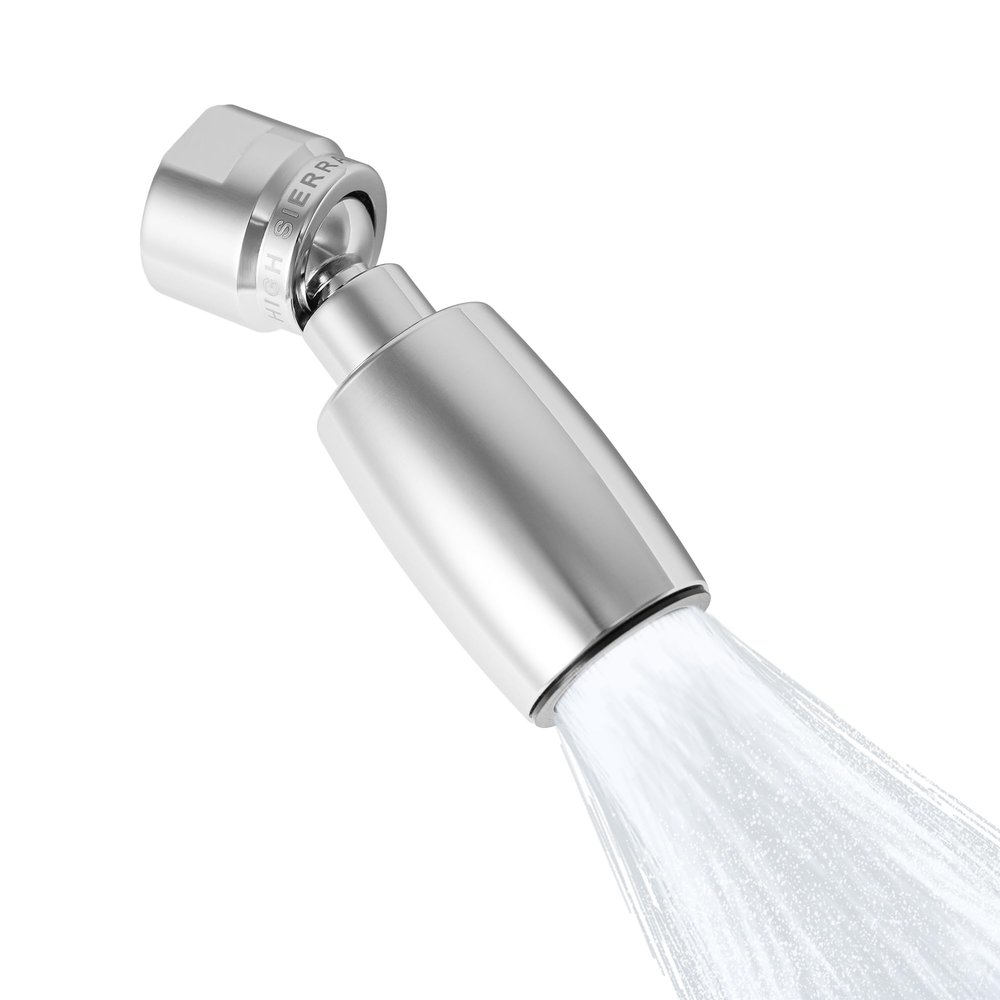 High Sierra - CLASSIC Solid Metal 1.5 GPM Award Winning. Ultra Low Flow Shower Head. Lead-Free. Patented Nozzle Never Clogs - Polished Chrome Finish