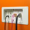 Arlington TVB613-1 Recessed TV Outlet Box with Paintable Trim Plate, White, 4-Gang view 2