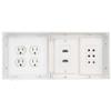 Arlington TVB613-1 Recessed TV Outlet Box with Paintable Trim Plate, White, 4-Gang view 3
