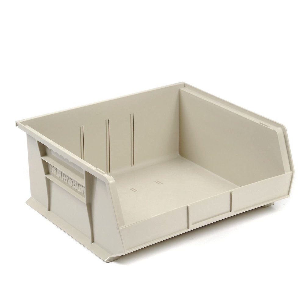 Akro-Mils 30250 AkroBins Plastic Storage Bins, 15"x16"x7", Stone, 6-Pack