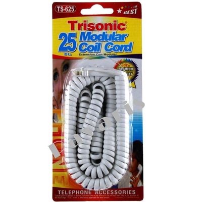 Trisonic 25 ft. Telephone Modular Coil Telephone Cable