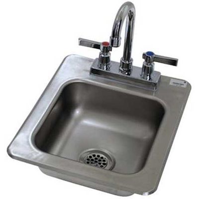 304 Series 1 Compartment Drop-in Hand Sink with Faucet Size: 5" H x 12" W x 14" D
