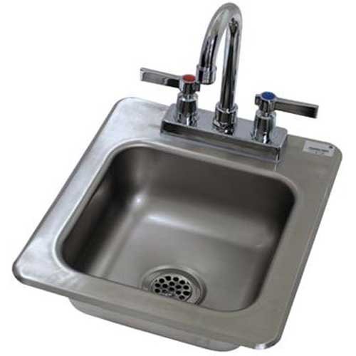 304 Series 1 Compartment Drop-in Hand Sink with Faucet Size: 5" H x 12" W x 14" D
