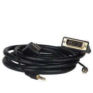 6' HDMI (M) to DVI-D Single Link (M) Cable w/3.5 mm Audio Connectors & Gold Plated Contacts (Black)