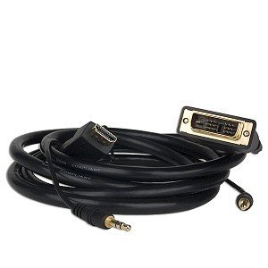 6' HDMI (M) to DVI-D Single Link (M) Cable w/3.5 mm Audio Connectors & Gold Plated Contacts (Black)