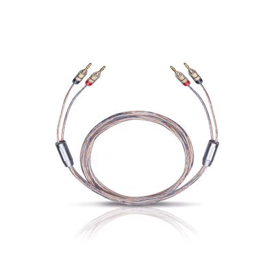 Oehlbach Twin Mix One B Loudspeaker Cable Silver-Coated 2 x 3.0 mm with Banana Plug / 2 m/Transparent