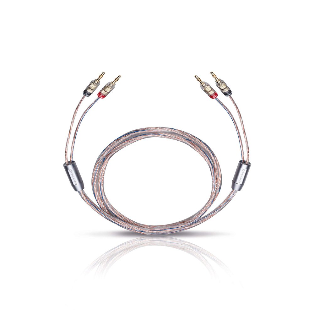 Oehlbach Twin Mix One B Loudspeaker Cable Silver-Coated 2 x 3.0 mm with Banana Plug / 2 m/Transparent