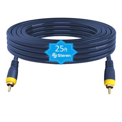 STEREN RCA Cable Car Audio - RCA Cables - RCA Subwoofer Cable - RCA Home Theater Projector - RCA Projector - Audio Video Cables - Stereo Audio Cable - 25 ft - 7.6 Meters - 1 Male to 1 Male 254-125BL