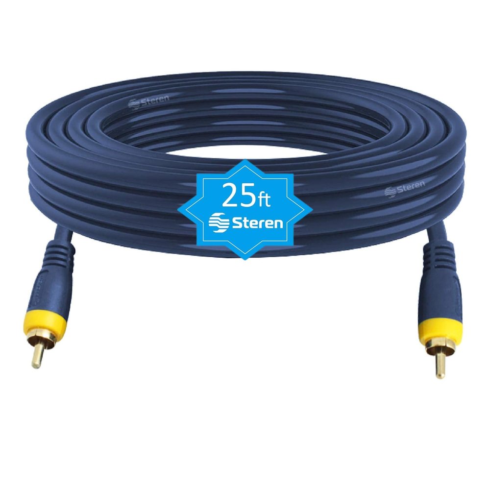 STEREN RCA Cable Car Audio - RCA Cables - RCA Subwoofer Cable - RCA Home Theater Projector - RCA Projector - Audio Video Cables - Stereo Audio Cable - 25 ft - 7.6 Meters - 1 Male to 1 Male 254-125BL