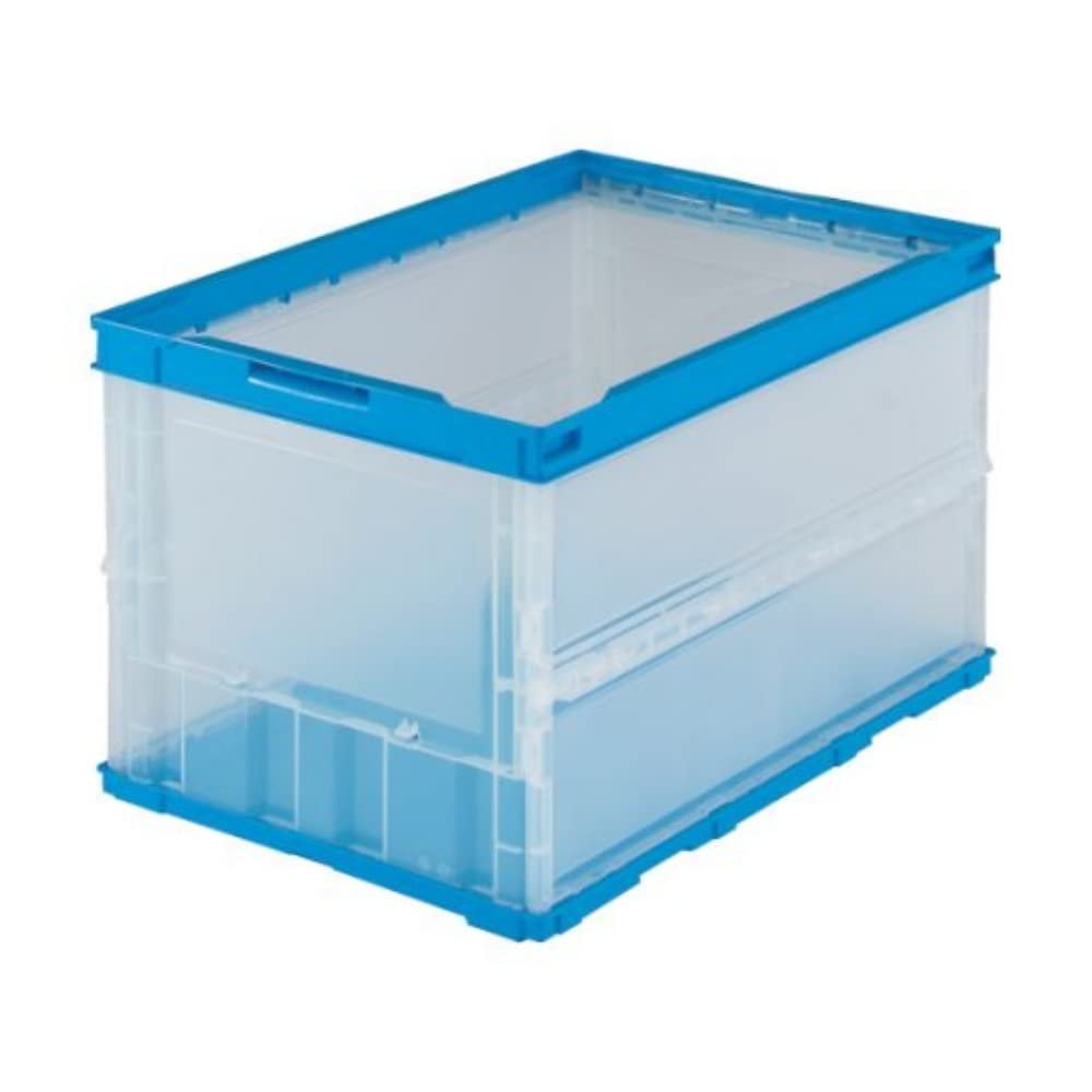 TRUSCO TR-O50B-TM Thin Folding Container, 12.9 gal (50 L), Transparent, Storage Box