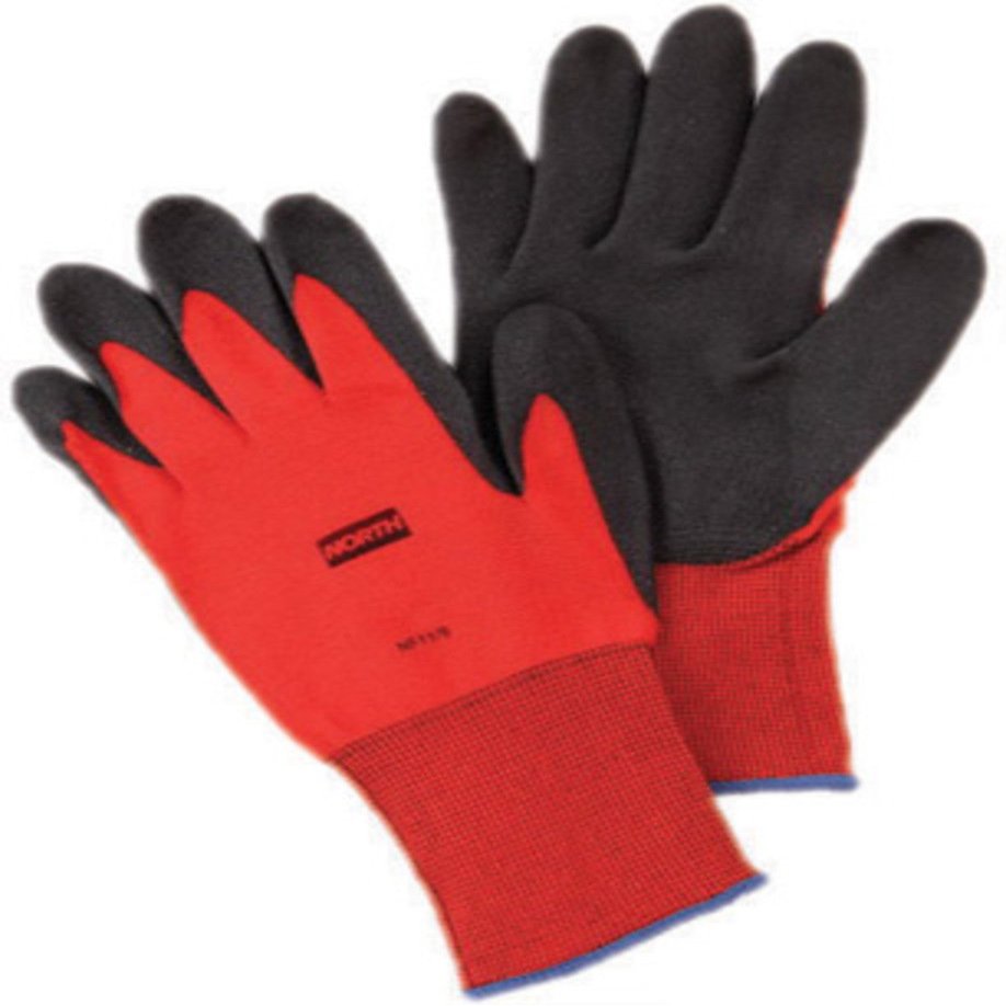 North By Honeywell Coated Gloves, XL, Black/Red, PR