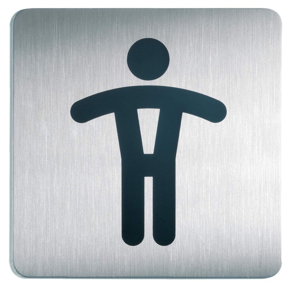 Durable 495423 Square Pictogram 150 x 150 mm Brushed Stainless Steel Men's Toilet