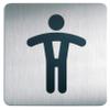Durable 495423 Square Pictogram 150 x 150 mm Brushed Stainless Steel Men's Toilet view 1