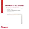 Starrett Professional Framing Square with Clear Coating and Tempered Steel - 1/8" Graduation Stamping, 24" x 2" Body, 16" x 1-1/2" Tongue - FS-24 view 2