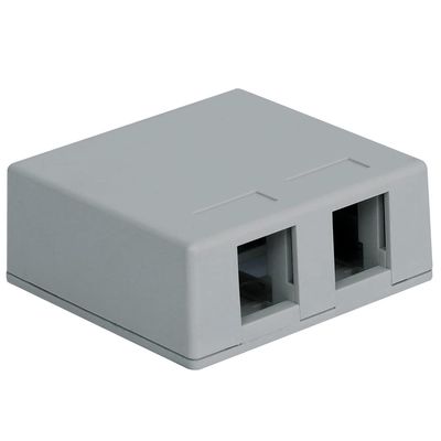 ICC 2-Port Surface Mount Box for Slim/Wide Keystone Jacks, Gray, 1-Pack