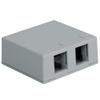 ICC 2-Port Surface Mount Box for Slim/Wide Keystone Jacks, Gray, 1-Pack view 1