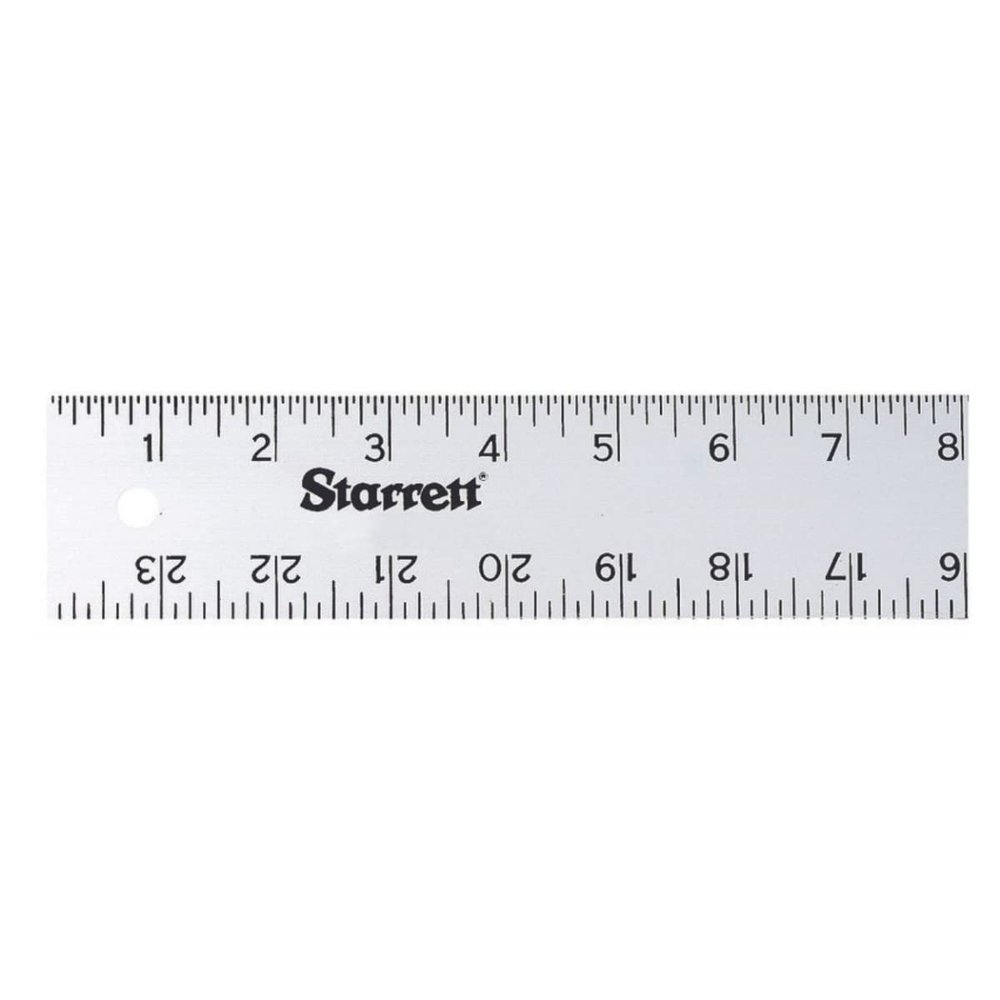 Starrett Straight Edge Aluminum Rule, 24" Length, 2" Width, .081" Thick