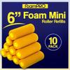 FoamPRO 87-10 Foam Mini Roller Refills, 6 Inch (Pack of 10) , Tan view 2